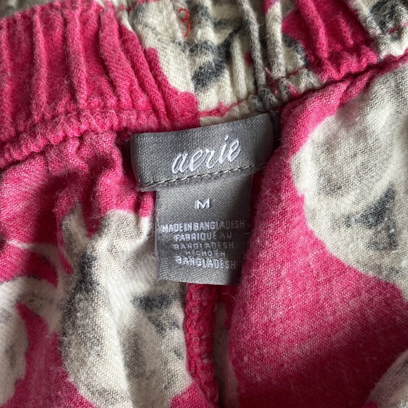 aerie - Cute Flanel-ette Pink + Grey & White Floral PJ Shorts - Picture 6 of 10